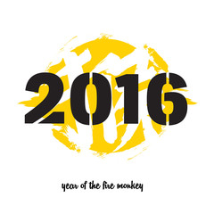 Monkey new year illustration with character means Monkey