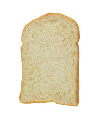 Brown bread slice isolated on white background