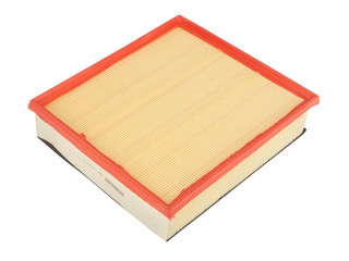 Oil filter, air filter, fuel filter on a white background