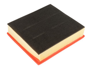 Oil filter, air filter, fuel filter on a white background