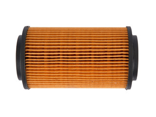 Oil filter, air filter, fuel filter on a white background