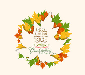 Thanksgiving. Autumn abstract floral background