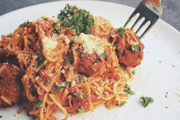Spaghetti with meatballs