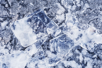 Ice on the frozen lake