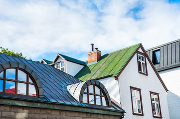 Roofs of colorful houses. Reykjavik, Iceland