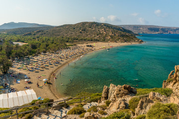 Vai palmtrees  beach at Crete island in Greece