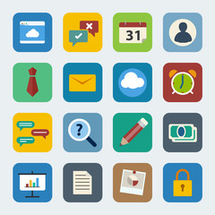 Business icons set. Vector Flat design