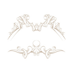 drawing hand vintage frame baroque elements for advertising in vintage style, vector ornament, to frame the logo for text