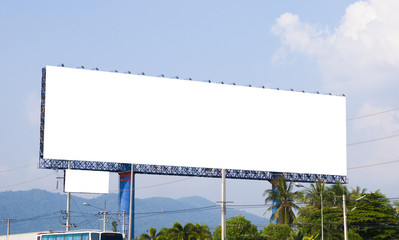 Blank billboard on the building.