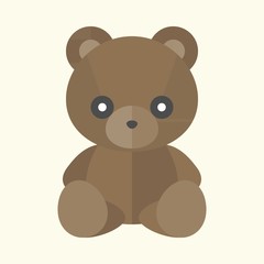 Vector teddy bear icon, flat design