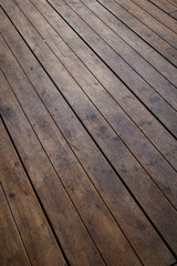 close-up image of aged wooden floor in building