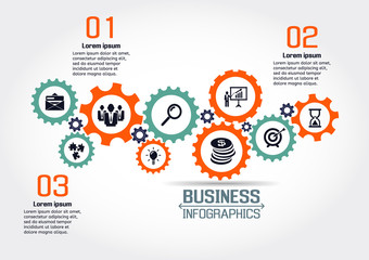 Business infographic with gears