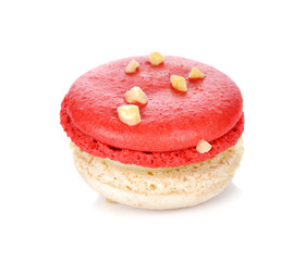 French macaroon. Dessert isolated on white.