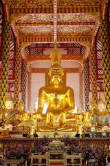 golden buddha statue in wat suan dok temple, chiang mai