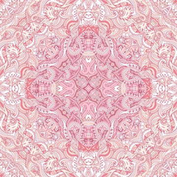 Elegant square floral paisley pattern.