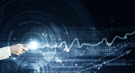 Glowing bulb in hand. Concept image