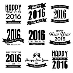 Fototapeta premium Happy new year typographic design