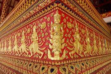 art of thai sculpture in Wat Suan Dok, thai temple in chiang mai