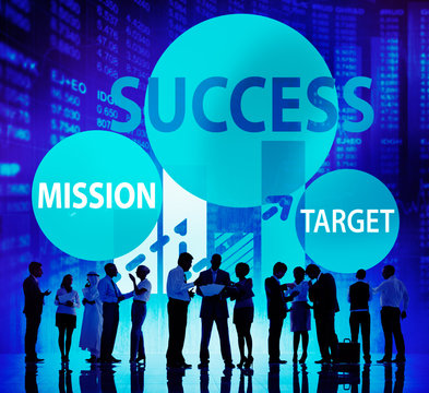 Success Mission Tarket Buisness Growth Planning Concept