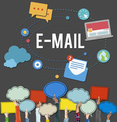 Email Message Information Connection Concept