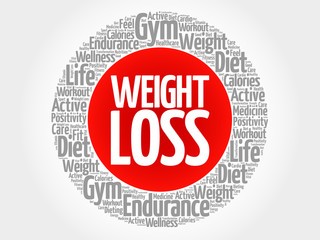 Weight Loss circle stamp word cloud, fitness, sport, health concept