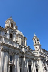 Fototapeta na wymiar Rome,Italy,Piazza Navona,church,Sant'Agnese in Agone,summer.
