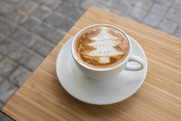 Christmas tree latte coffee