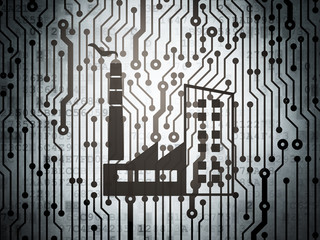 Business concept: circuit board with Industry Building
