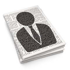 Finance concept: Business Man on Newspaper background