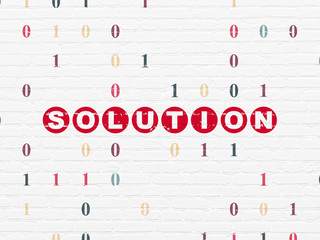Finance concept: Solution on wall background