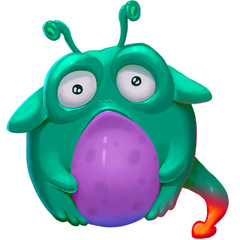 Illustration: Monster University: Monster Student C  - Character Creation - Fantastic/Sci-fi Style
