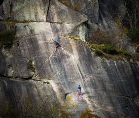 free climbing in val di Mello - Italy © Franco Bissoni