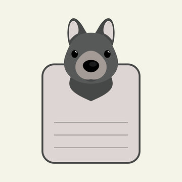 Animal banner with wolf for you text