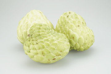 Group custard apple on a white background