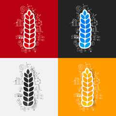 drawing business formulas. ears of wheat