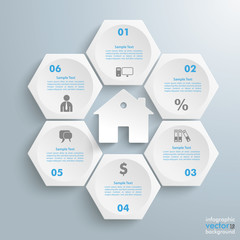6 White Hexagons Cylce House