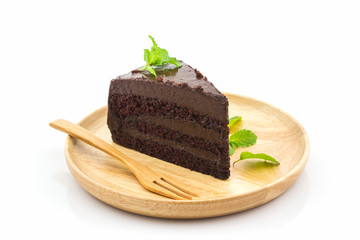 Chocolate cake slice.