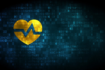 Medicine concept: Heart on digital background - 94470351