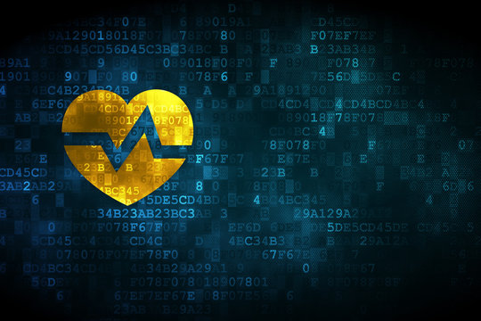Medicine concept: Heart on digital background