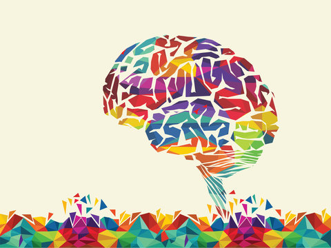 vector illustration of colourful brain