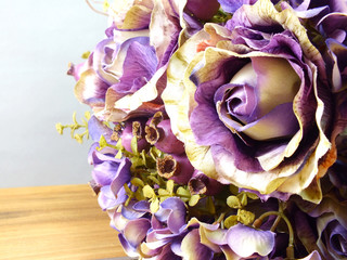 beautiful bouquet of artificial roses flower close up