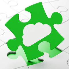 Cloud computing concept: Cloud on puzzle background