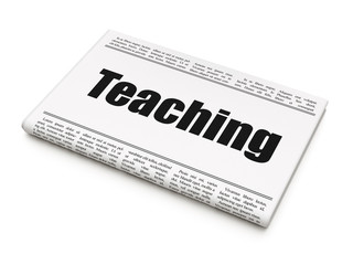 Studying concept: newspaper headline Teaching