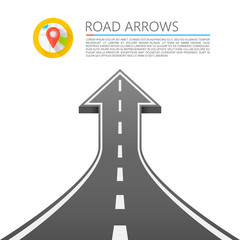 Road with an arrow up