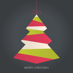 Stylized Christmas tree. New Year card. Vector illustration