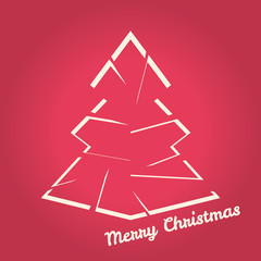 Christmas tree made from stylized lines. Vector.