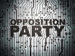 Political concept: circuit board with Opposition Party