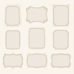 collection of hand drawn doodle frames