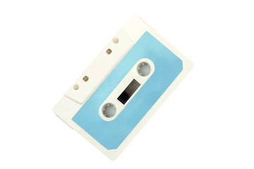 old audio cassette tape isolated on white background