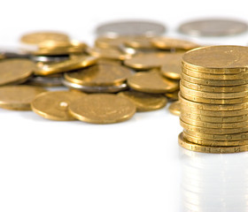 Isolated image of coins